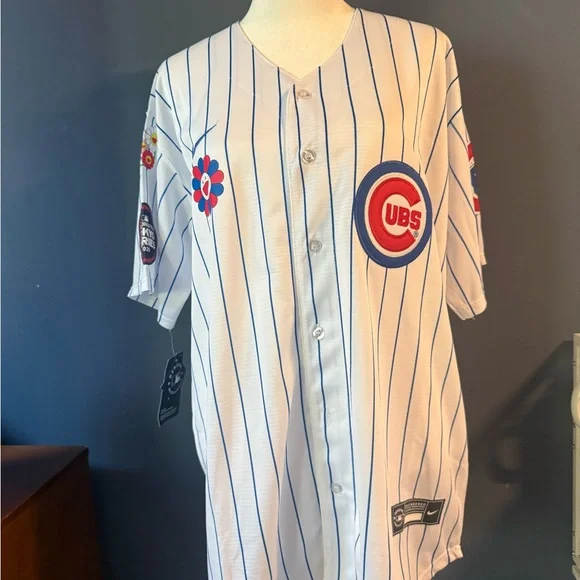 Chicago Cubs Tokyo Series (Takashi Murakami) Striped Jersey - Picture 1 of 4